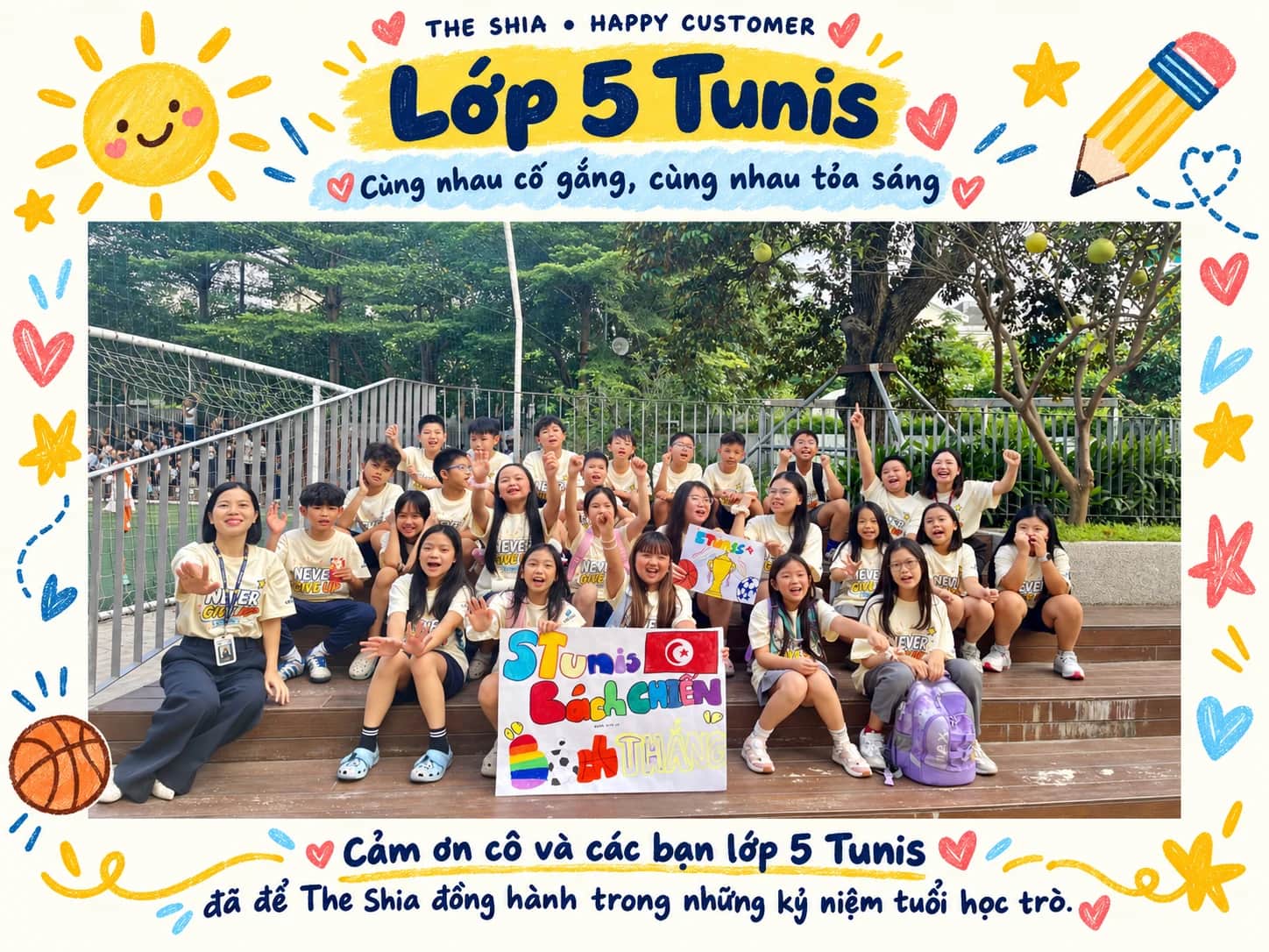 Lớp 5 Tunis — Cùng nhau cố gắng, cùng nhau tỏa sáng 💙☀️📚🌈✨