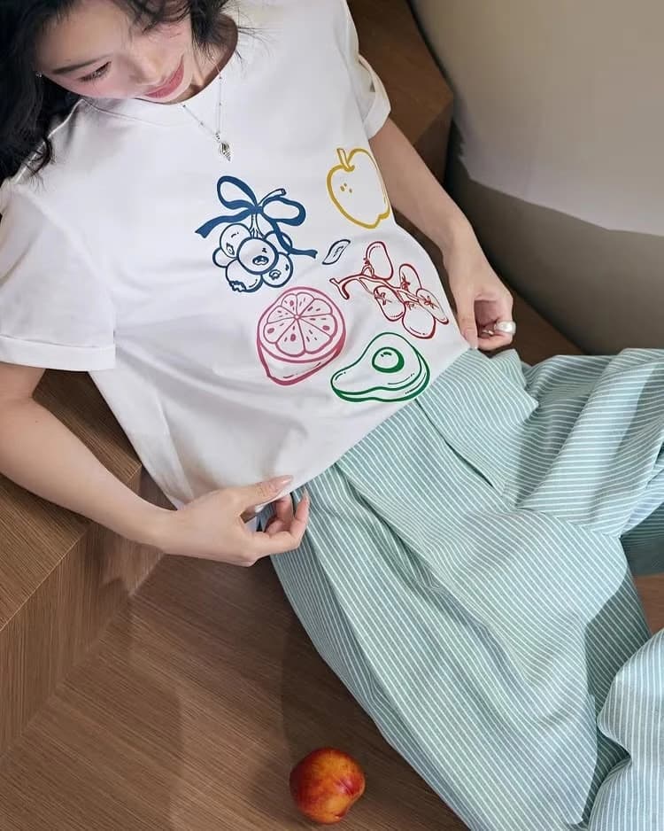 Áo thun nữ hình trái cây Fruit Doodle — ảnh 2