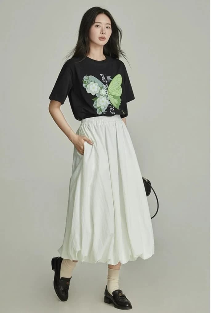 Áo thun nữ Butterfly Flower Print — ảnh 5