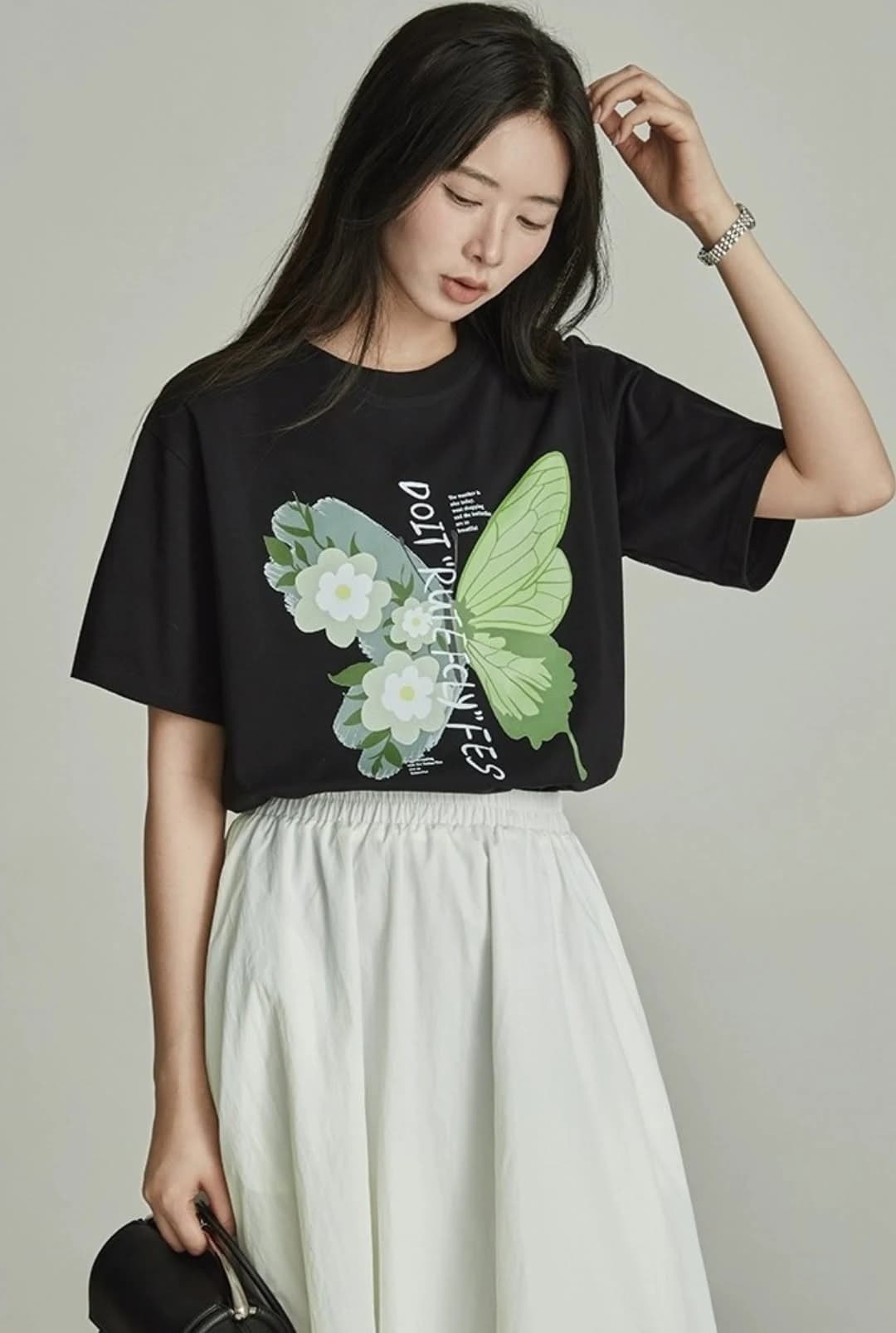 Áo thun nữ Butterfly Flower Print