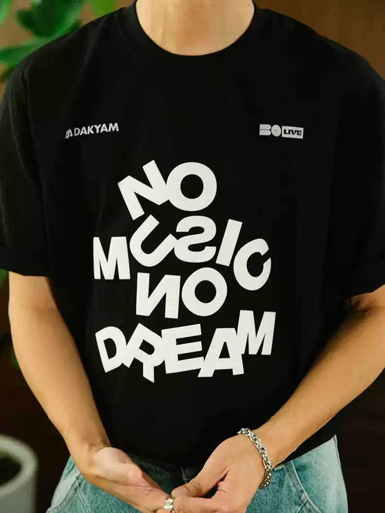ÁO THUN NAM HỌA TIẾT NO MUSIC NO DREAM — ảnh 3
