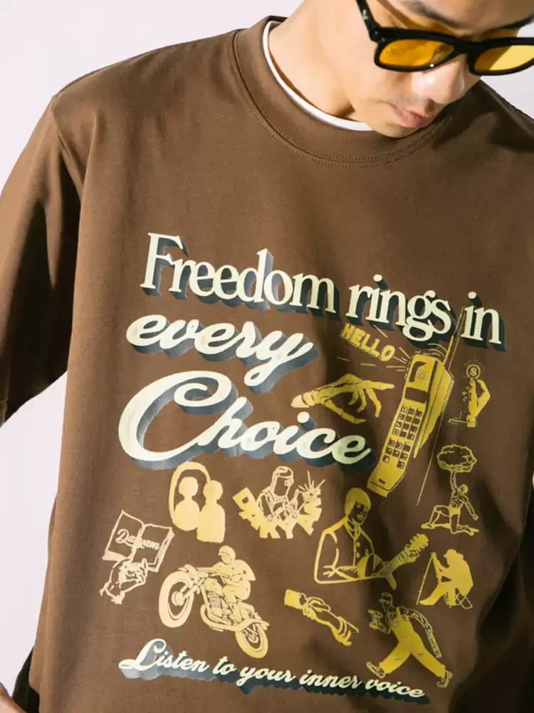 ÁO THUN NAM HỌA TIẾT FREEDOM CHOICE — ảnh 5