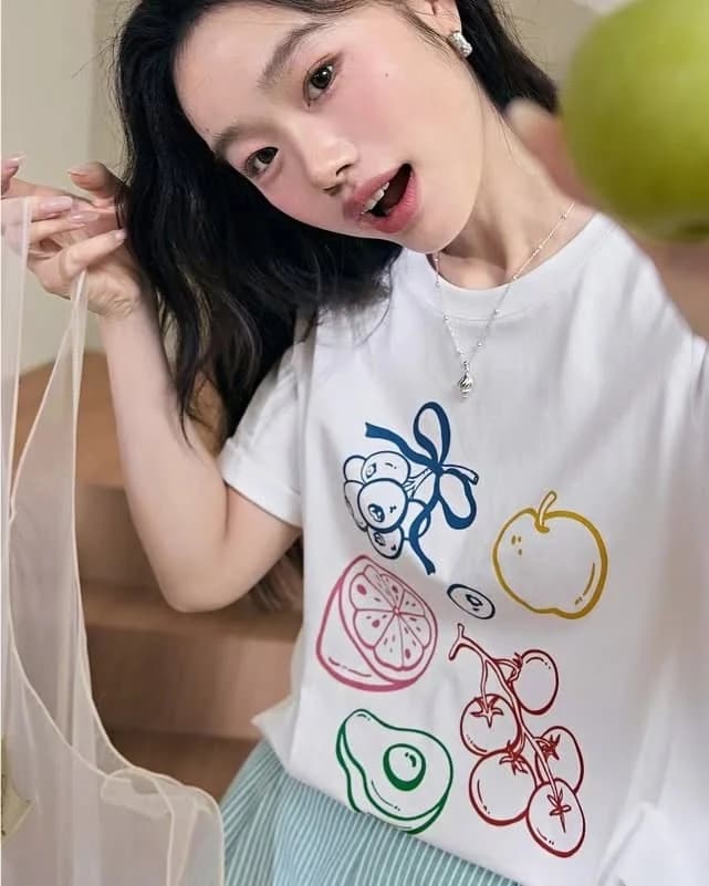 Áo thun nữ hình trái cây Fruit Doodle — ảnh 6