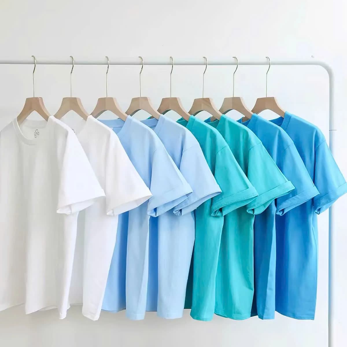 ÁO THUN TRƠN UNISEX FORM SUÔNG TRẮNG — ảnh 5