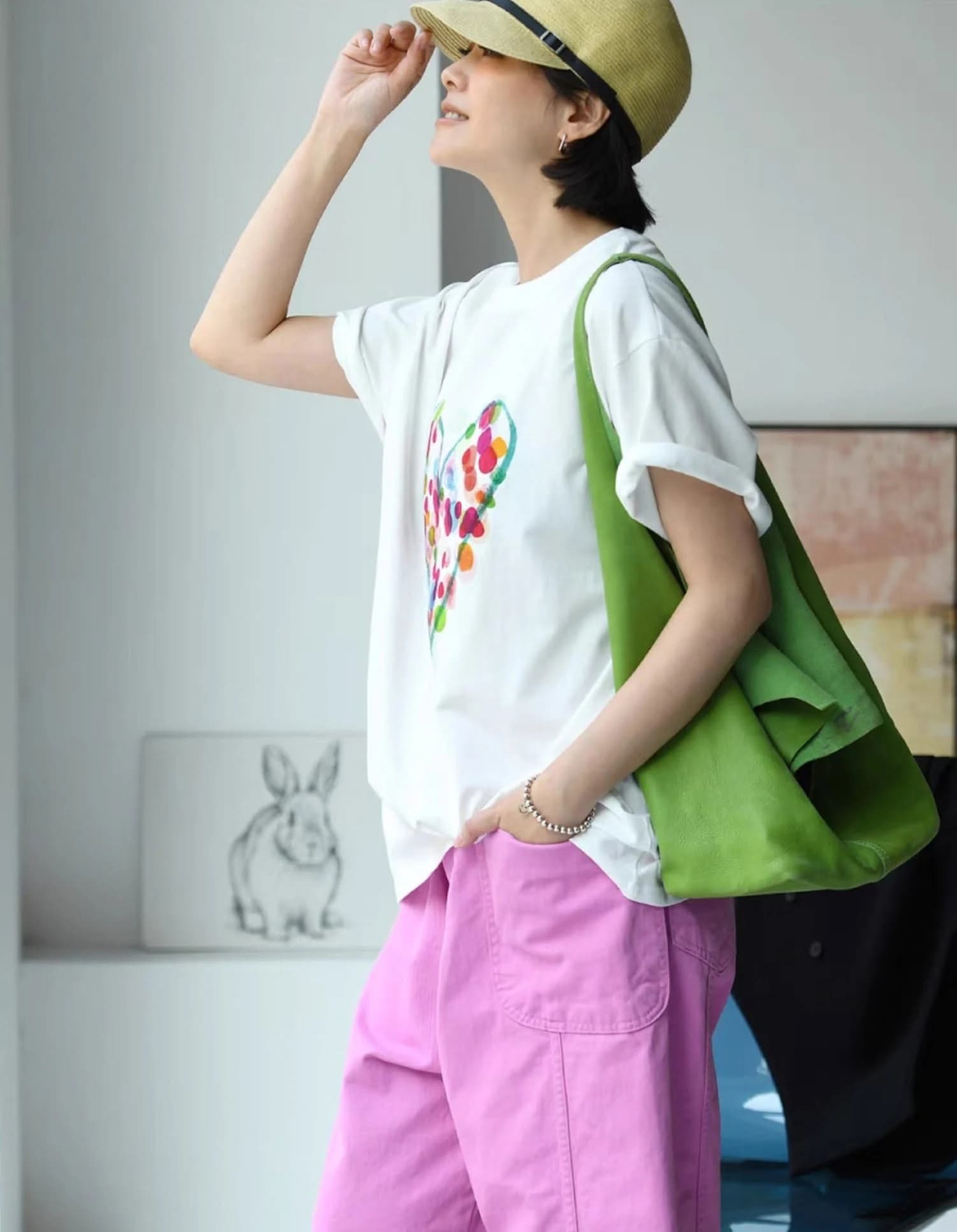 Áo thun nữ Colorful Heart Print — ảnh 2