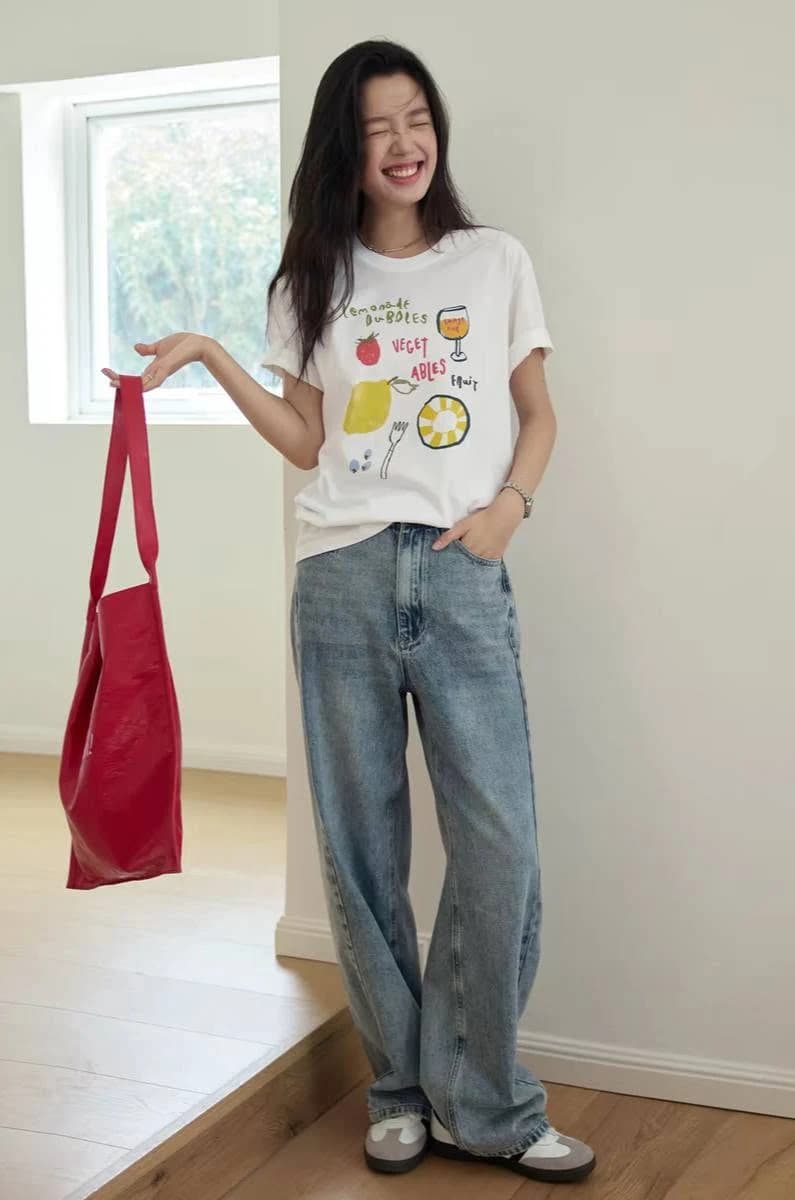 Áo thun nữ Fruit & Veggie Print — ảnh 4