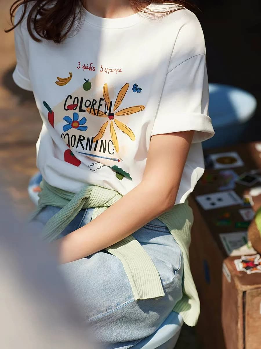Áo thun nữ Colorful Morning Print — ảnh 2