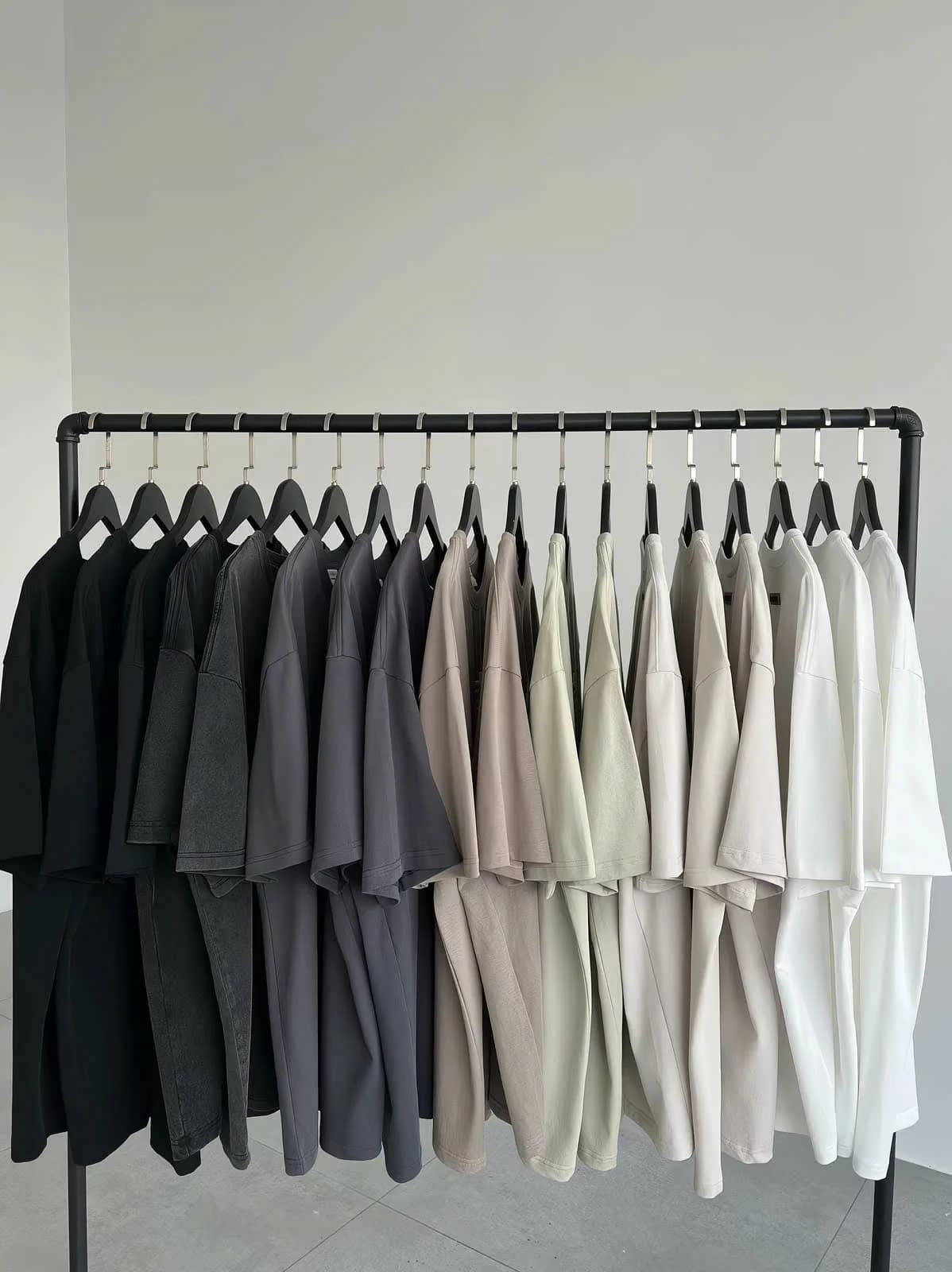 ÁO THUN TRƠN UNISEX FORM SUÔNG XÁM CHÌ — ảnh 5