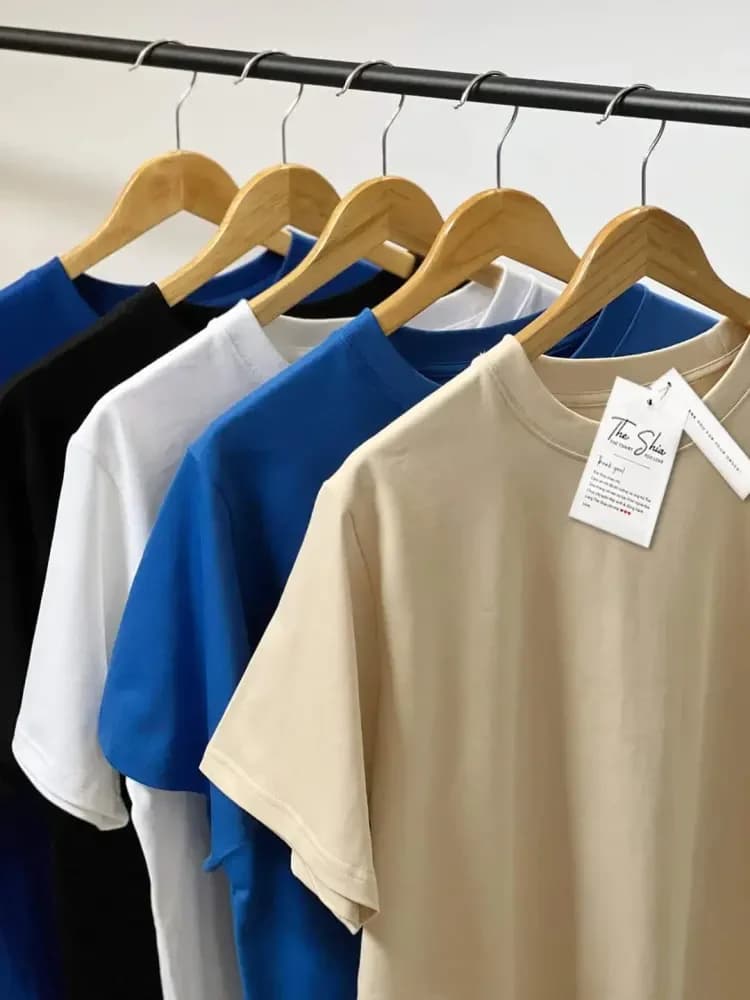 ÁO THUN TRƠN UNISEX FORM SUÔNG BE MỚI — ảnh 2