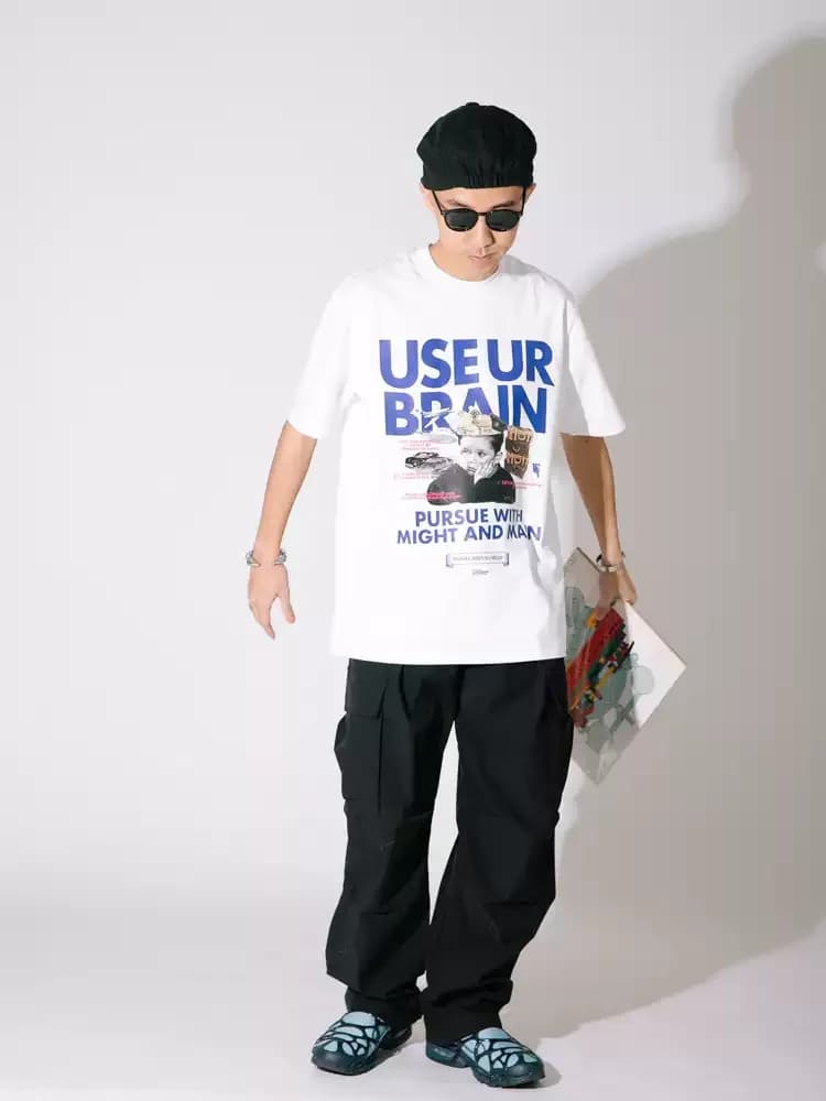 ÁO THUN NAM HỌA TIẾT USE UR BRAIN — ảnh 1