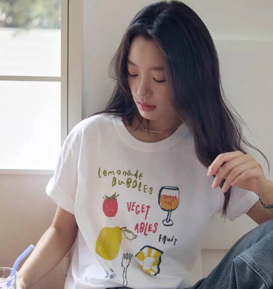 Áo thun nữ Fruit & Veggie Print — ảnh 6