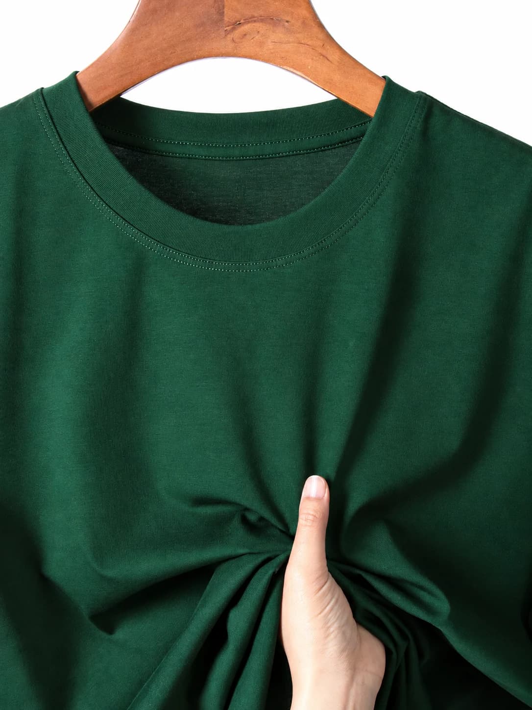ÁO THUN TRƠN UNISEX FORM SUÔNG XANH VE — ảnh 2