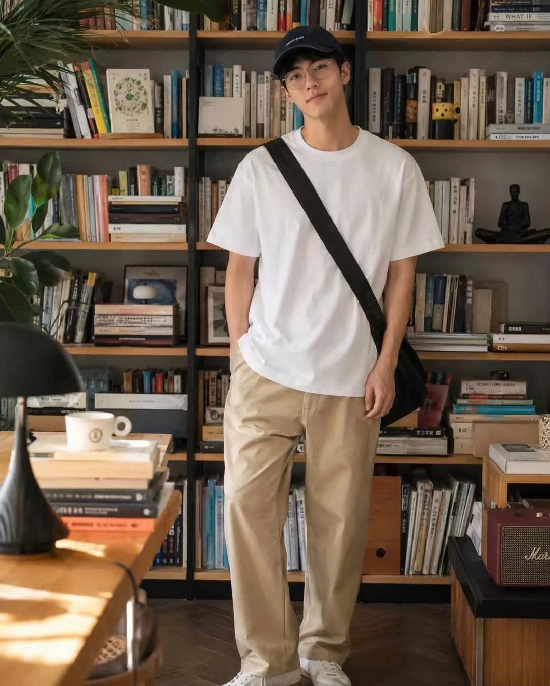 ÁO THUN TRƠN UNISEX FORM SUÔNG TRẮNG — ảnh 6