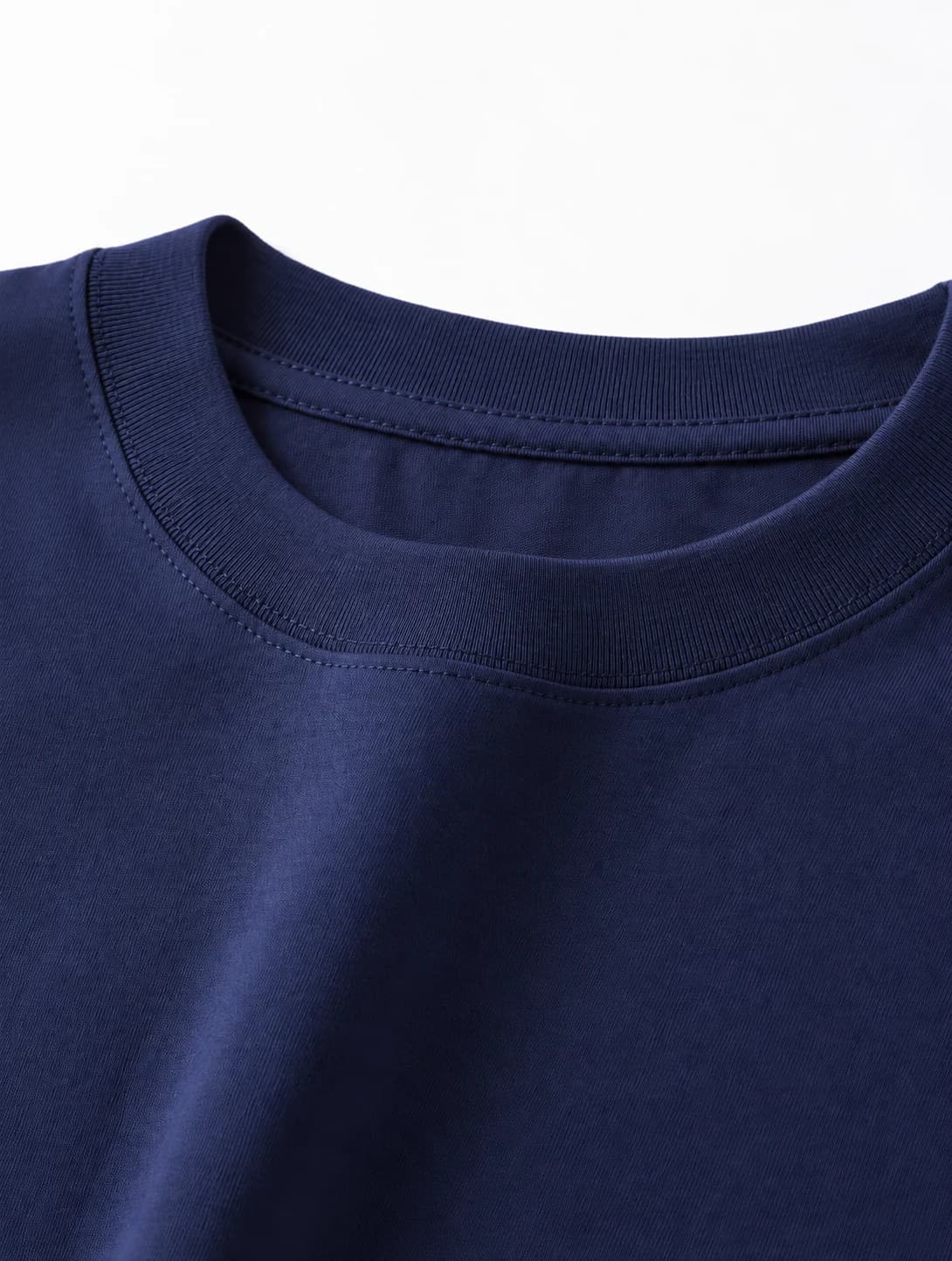 ÁO THUN TRƠN UNISEX FORM SUÔNG MÀU NAVY — ảnh 2