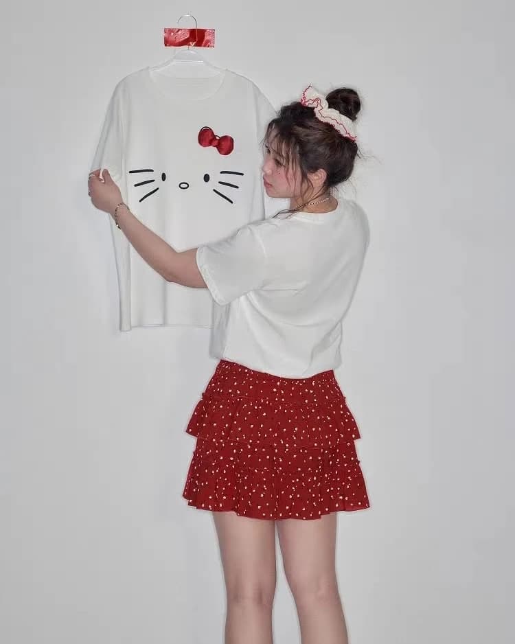 ÁO THUN THE SHIA CHARM - RED BOW CAT | Mèo Nơ Đỏ — ảnh 3