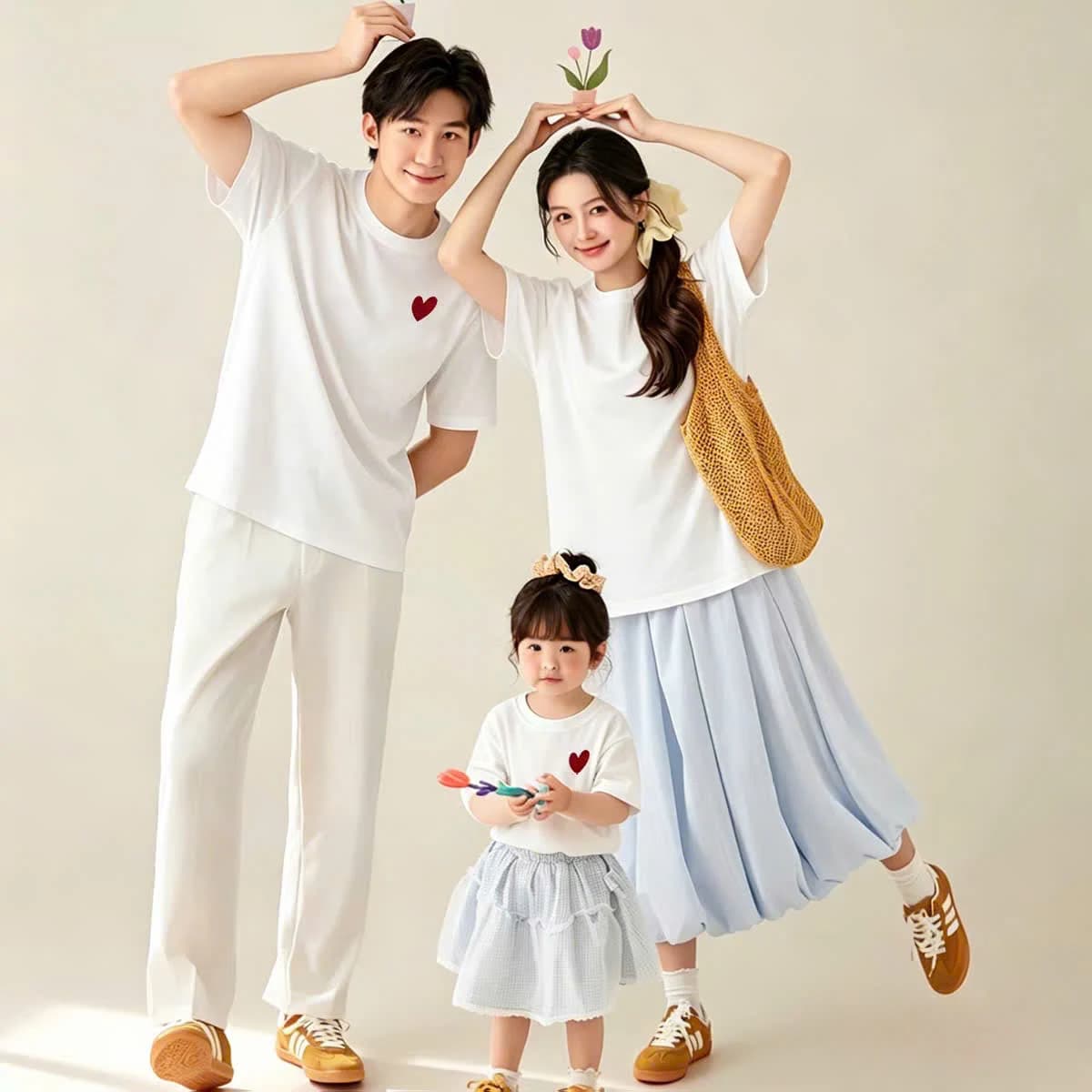 Áo thun gia đình trái tim mini - Family Heart