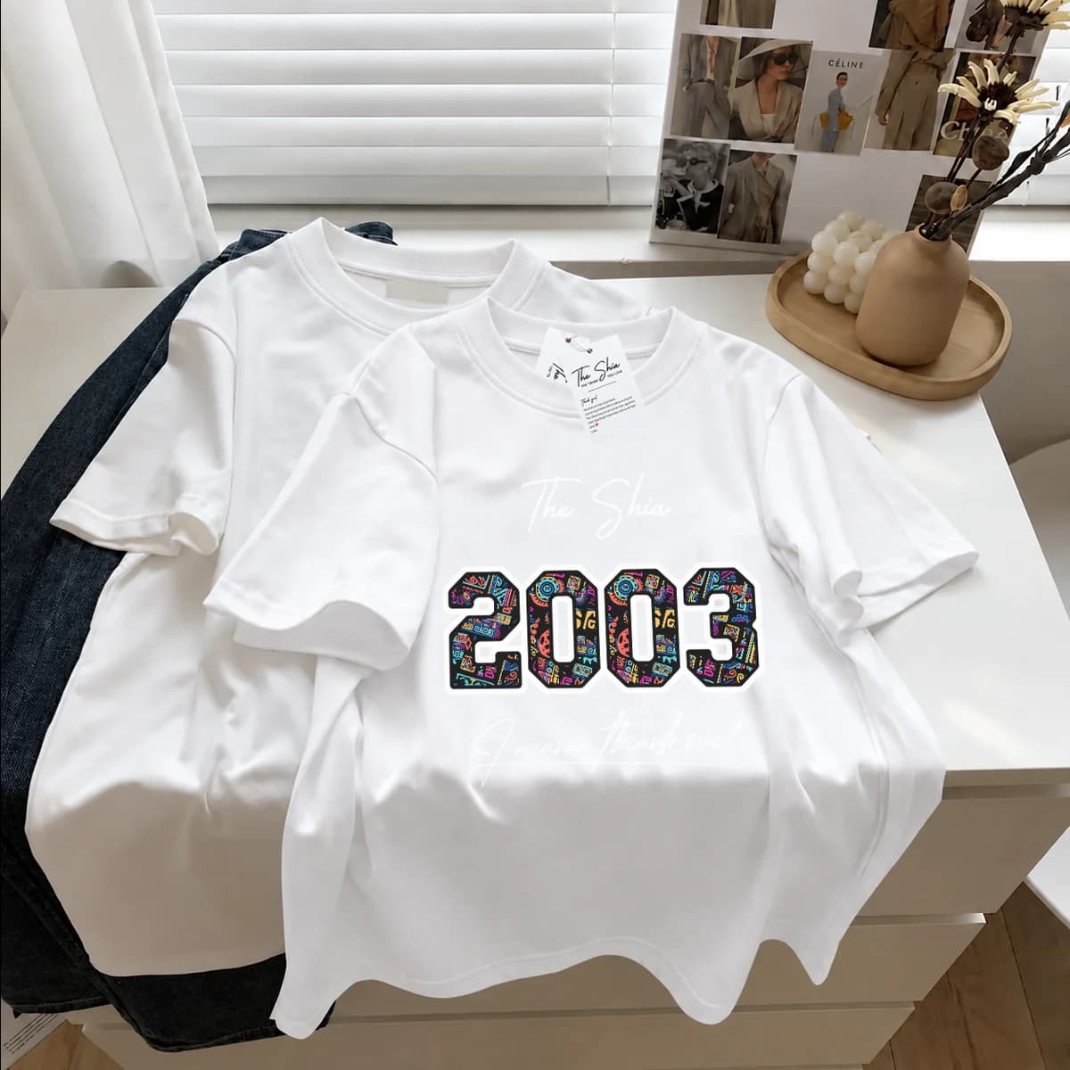 ÁO THUN NĂM SINH 2003 HỌA TIẾT THỔ CẨM