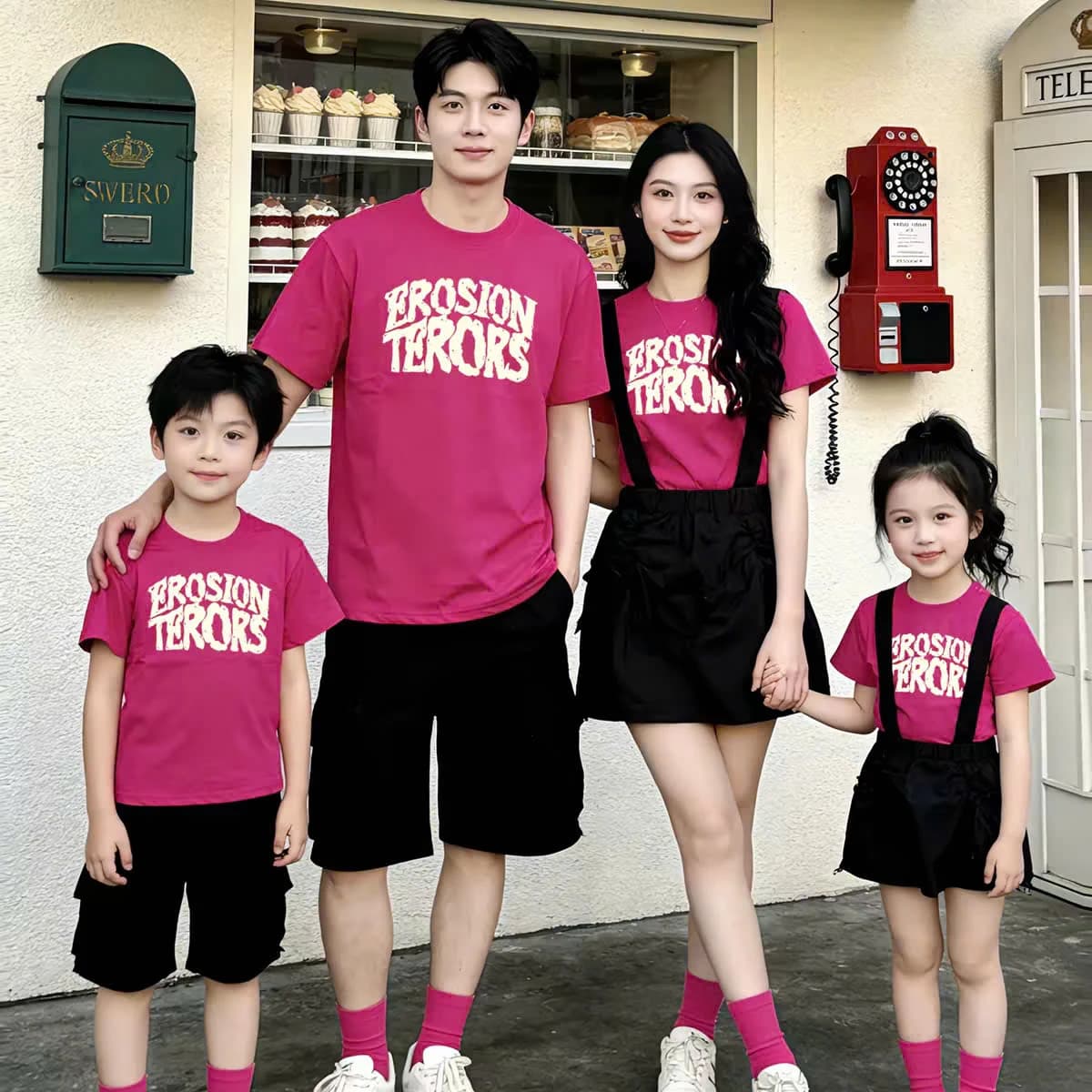 Áo Thun Gia Đình Chữ Vintage Hồng – Pink Streetwear — ảnh 1