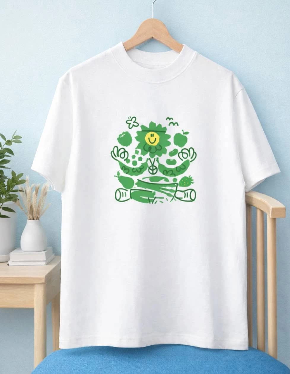 Áo thun nữ Green Daisy Print — ảnh 3