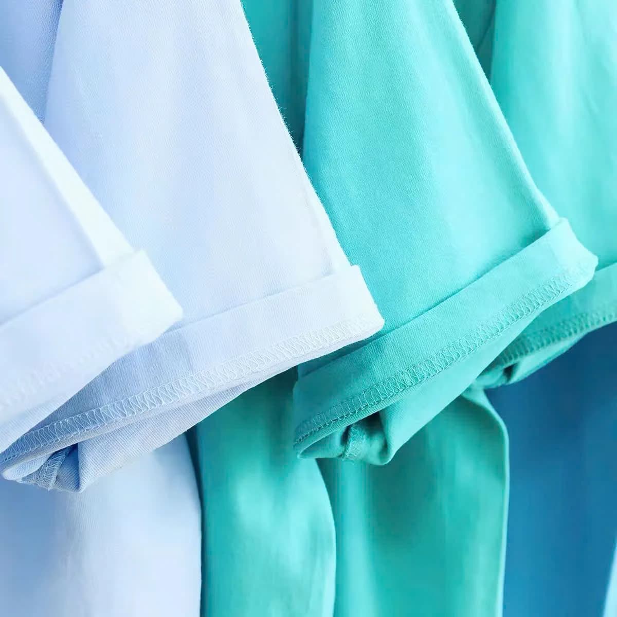 ÁO THUN TRƠN UNISEX FORM SUÔNG XANH NGỌC — ảnh 5