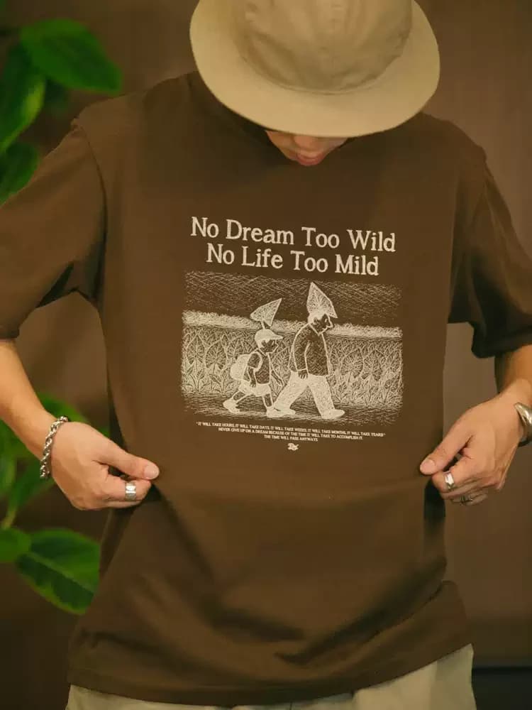 ÁO THUN NAM HỌA TIẾT NO DREAM TOO WILD — ảnh 6