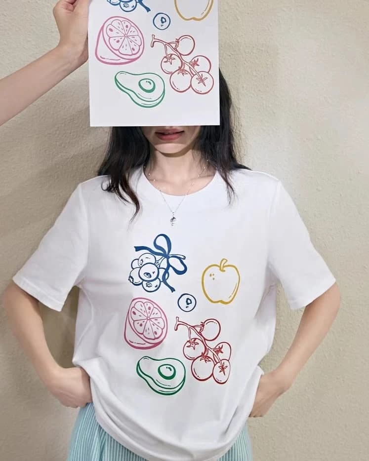 Áo thun nữ hình trái cây Fruit Doodle — ảnh 5