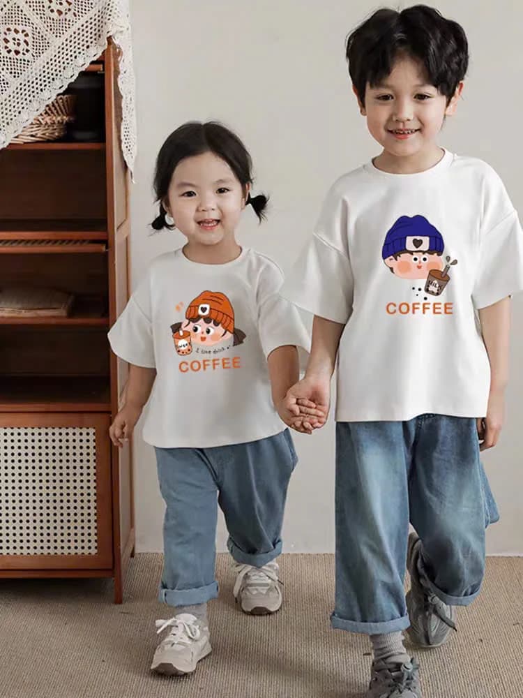 Áo Thun Gia Đình Cozy Coffee – Họa Tiết Hoạt Hình — ảnh 3