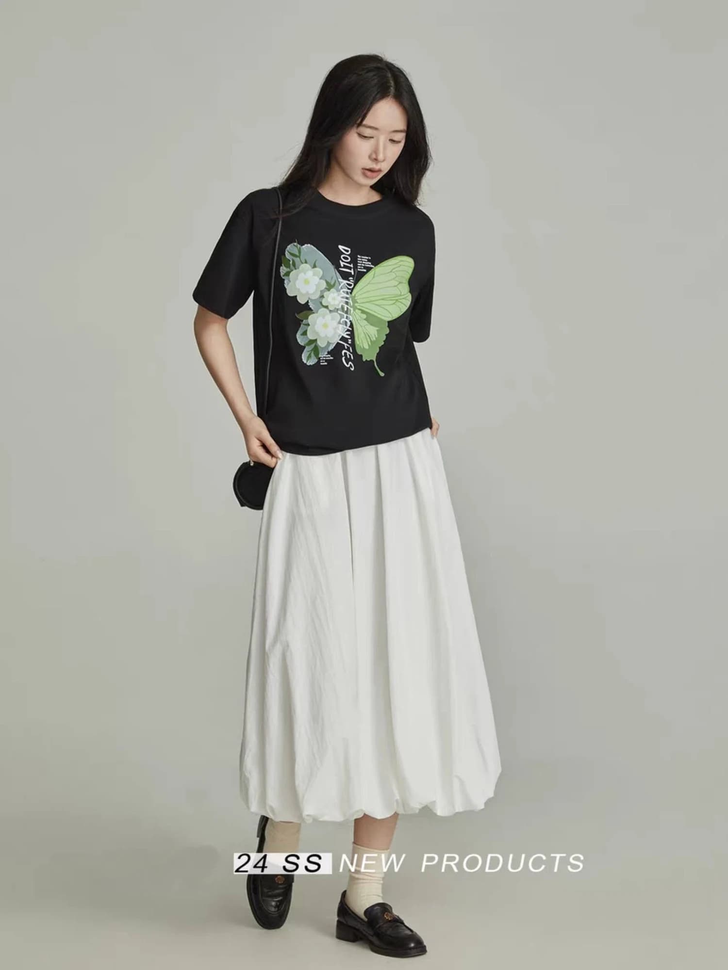 Áo thun nữ Butterfly Flower Print — ảnh 2