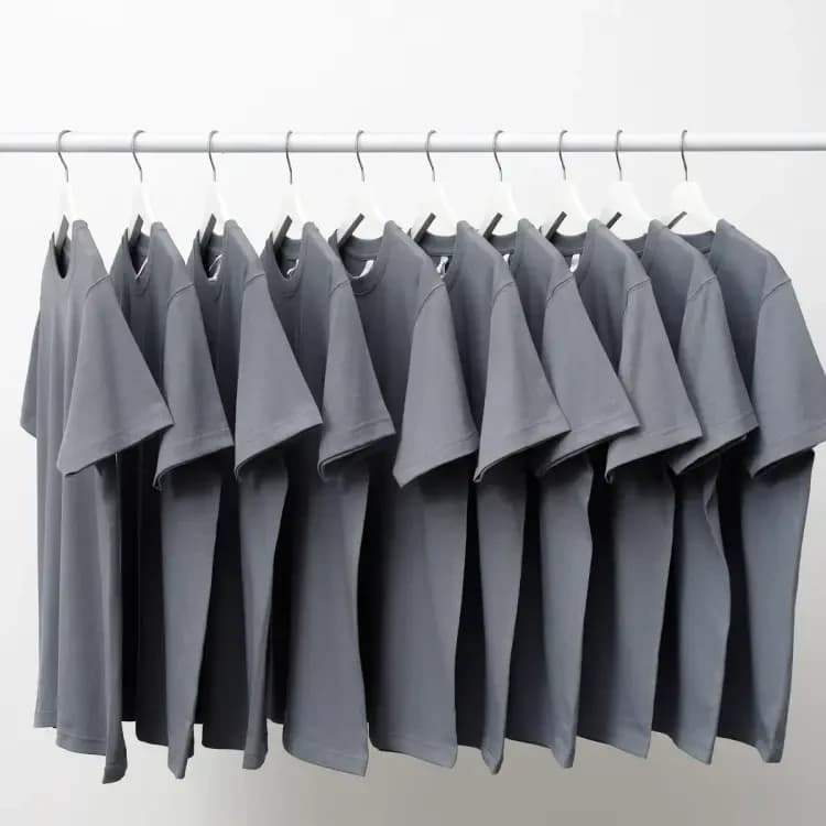 ÁO THUN TRƠN UNISEX FORM SUÔNG XÁM CHÌ — ảnh 2