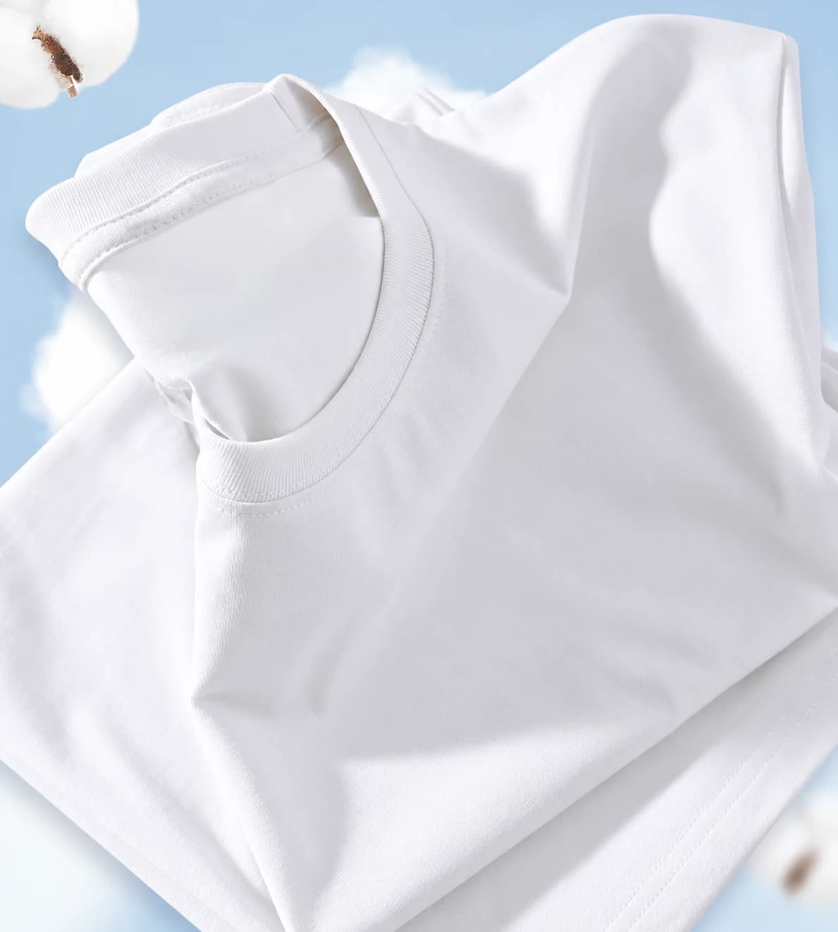 ÁO THUN TRƠN UNISEX FORM SUÔNG TRẮNG — ảnh 2