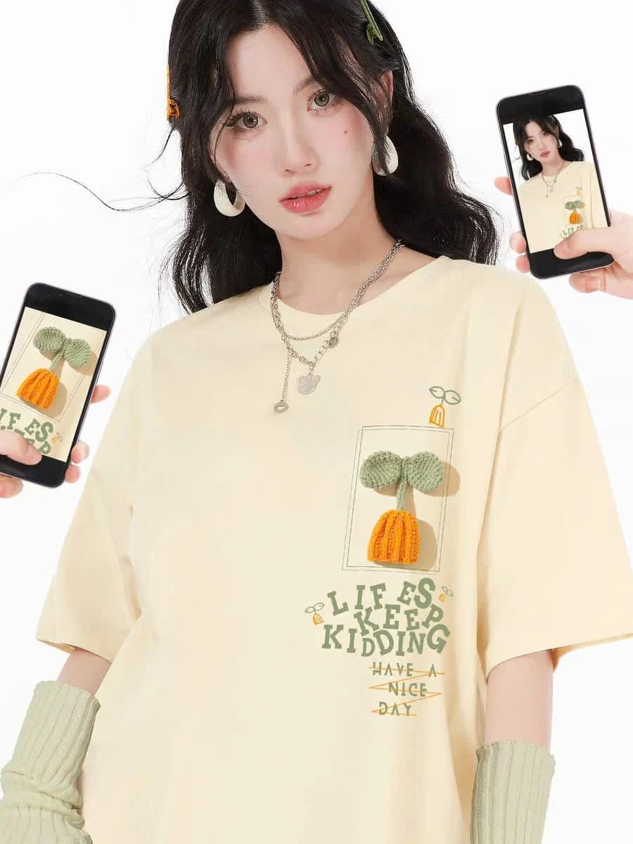 ÁO THUN THE SHIA CHARM - PUMPKIN BLOOM| Hoa Bí — ảnh 4