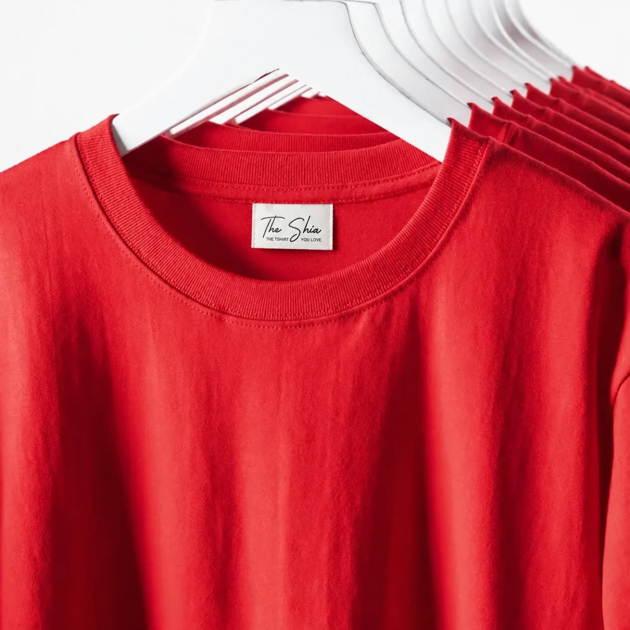 ÁO THUN TRƠN UNISEX FORM SUÔNG ĐỎ TƯƠI — ảnh 2