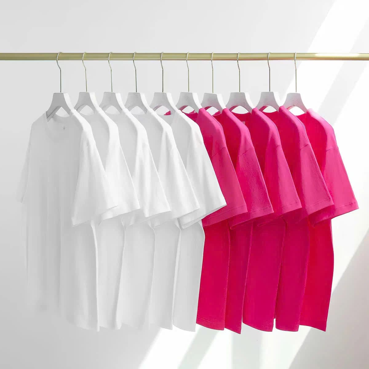 ÁO THUN TRƠN UNISEX FORM SUÔNG HỒNG SEN — ảnh 4