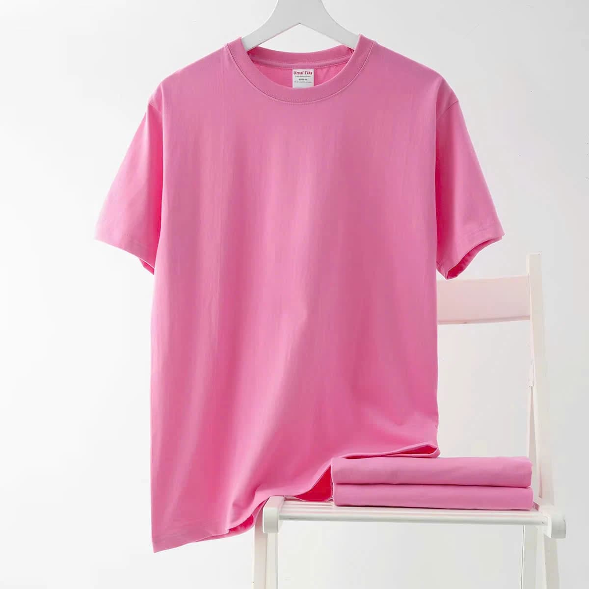ÁO THUN TRƠN UNISEX FORM SUÔNG HỒNG PHẤN
