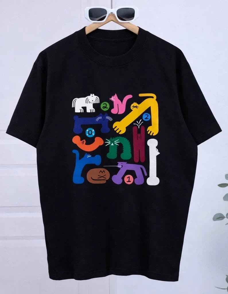 Áo thun nữ Colorful Cat Print — ảnh 5