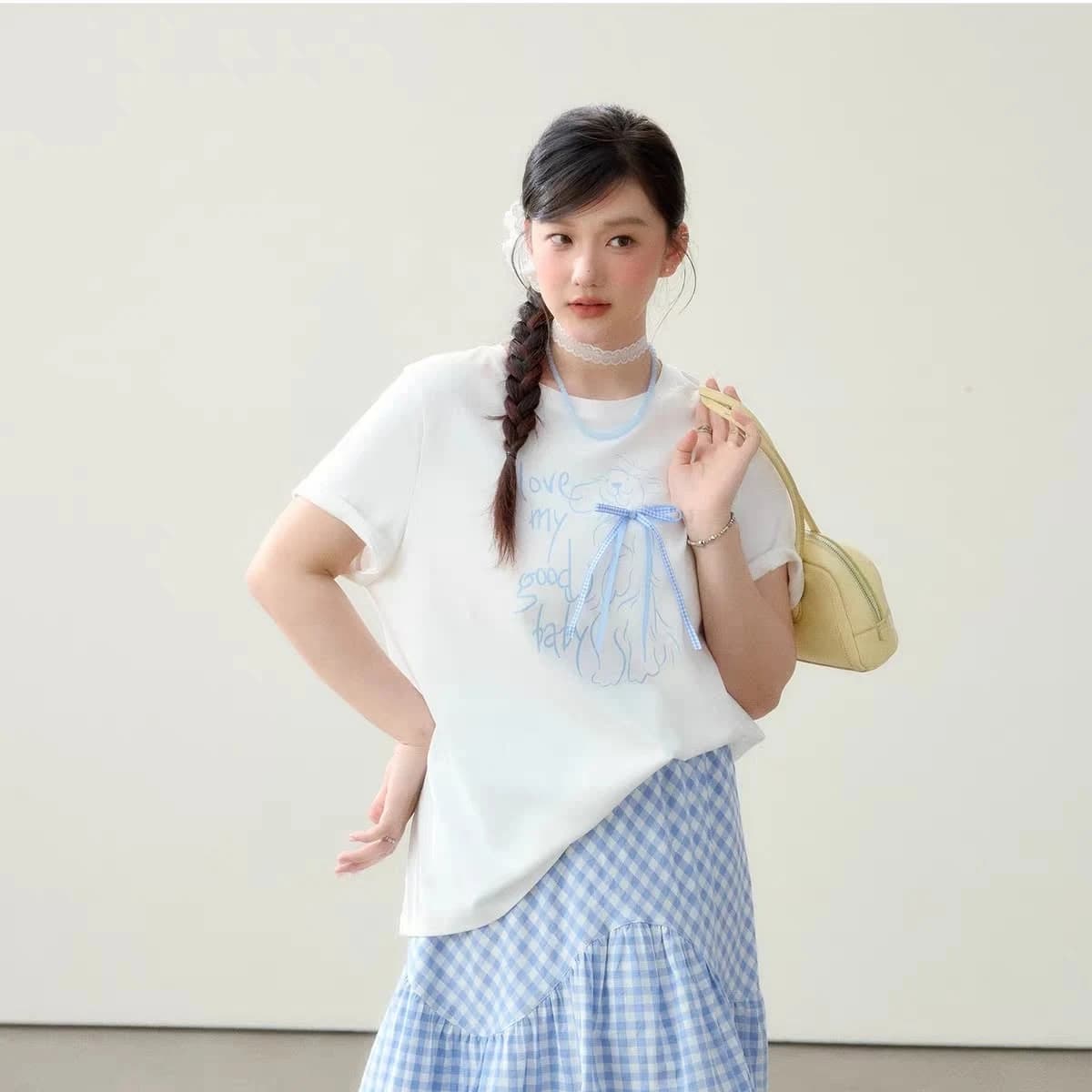 ÁO THUN THE SHIA CHARM - BLUE RIBBON | Nơ Xanh — ảnh 2