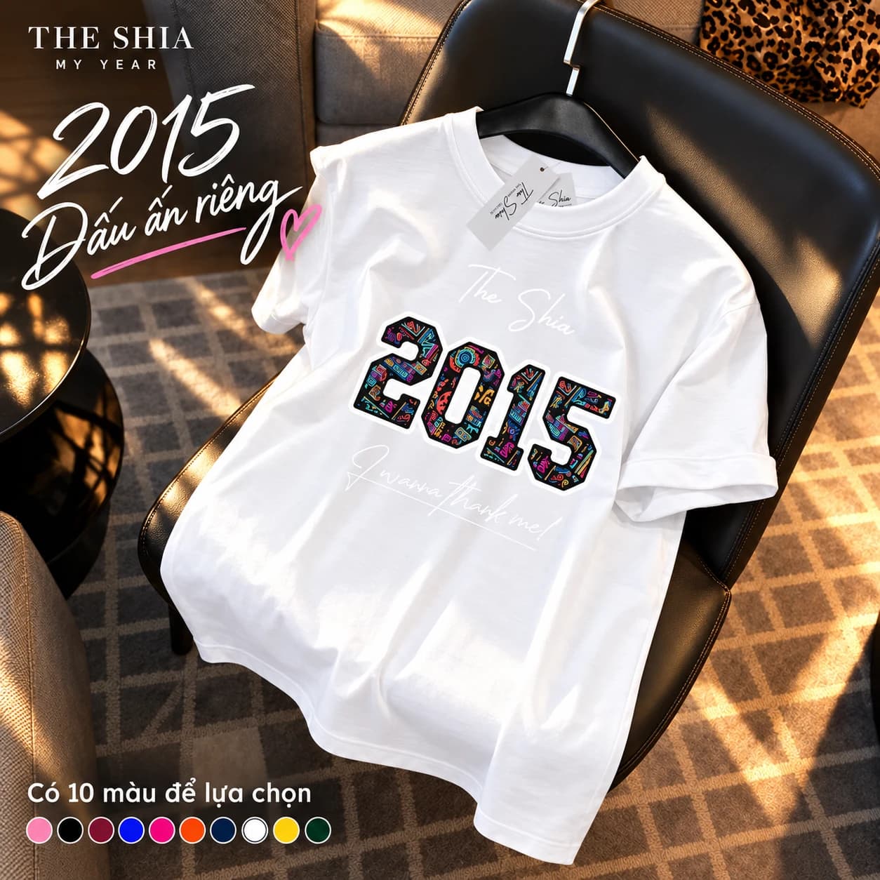 ÁO THUN NĂM SINH 2015 HỌA TIẾT THỔ CẨM