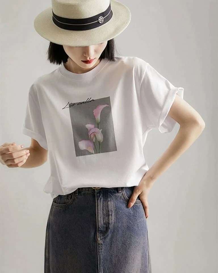Áo thun nữ Rose Print