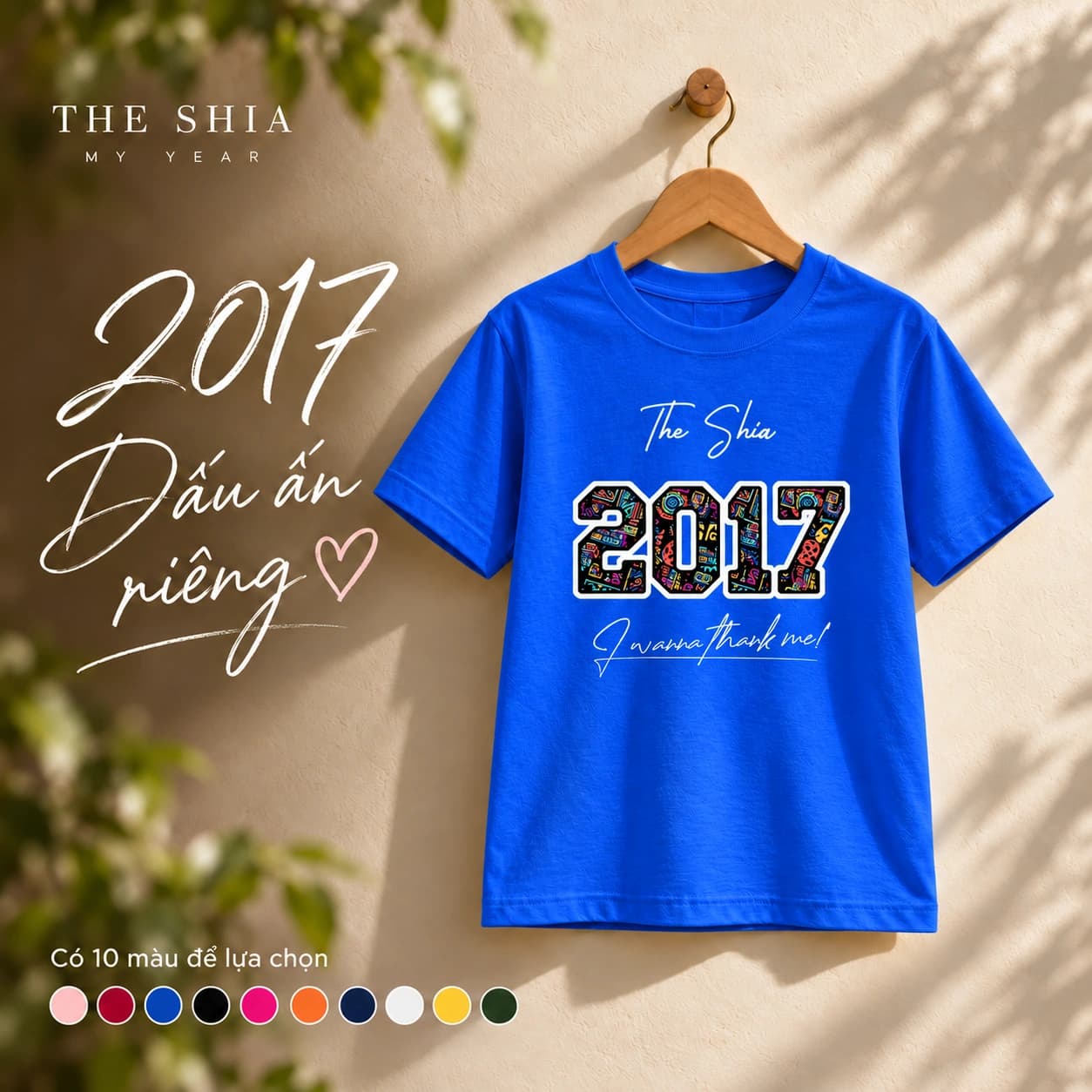 Áo thun năm sinh 2017 họa tiết thổ cẩm