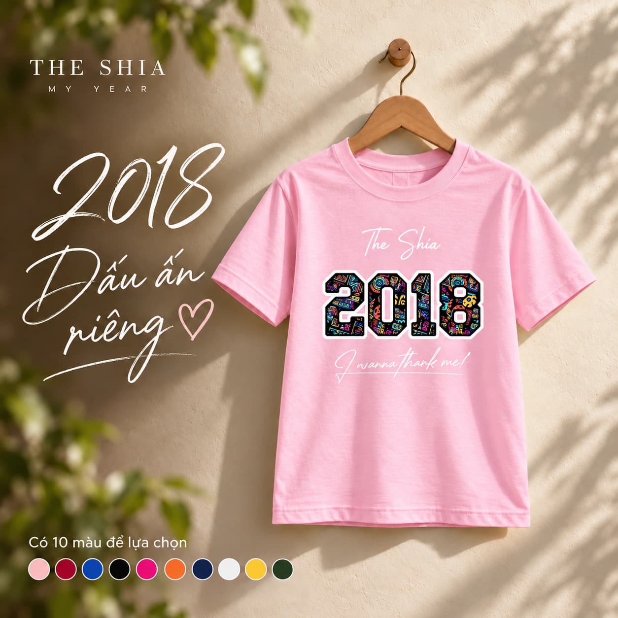 Áo thun năm sinh 2018 họa tiết thổ cẩm