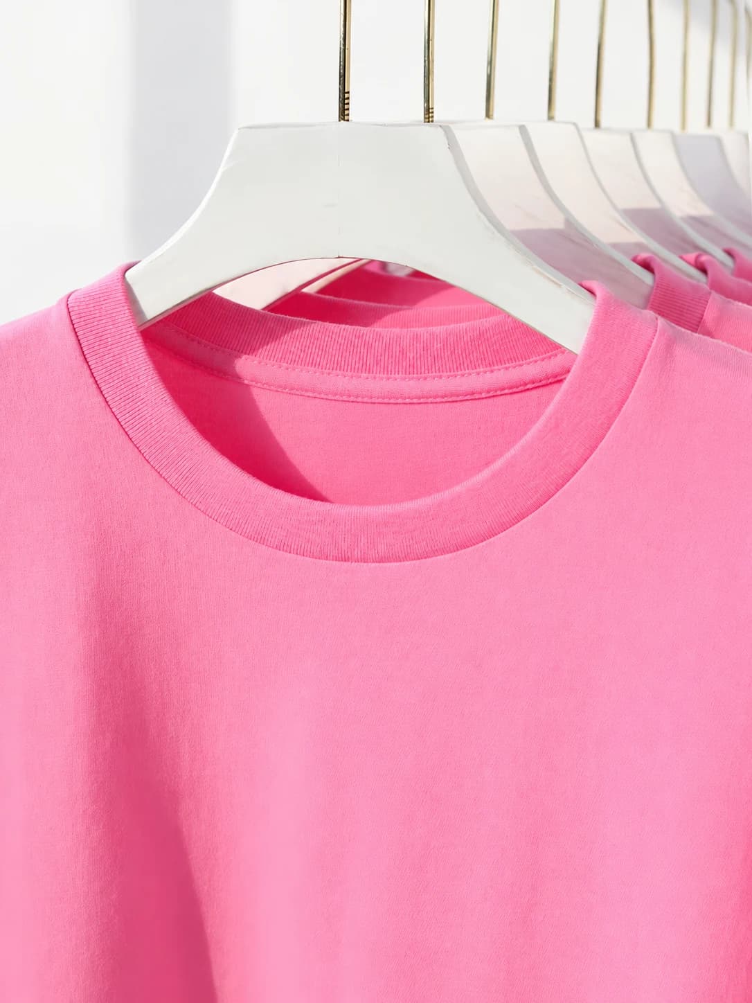 ÁO THUN TRƠN UNISEX FORM SUÔNG HỒNG PHẤN — ảnh 4