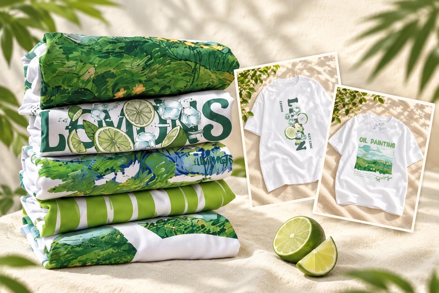 Bộ sưu tập Summer Greens: áo họa tiết xanh, chanh và tranh phong cảnh