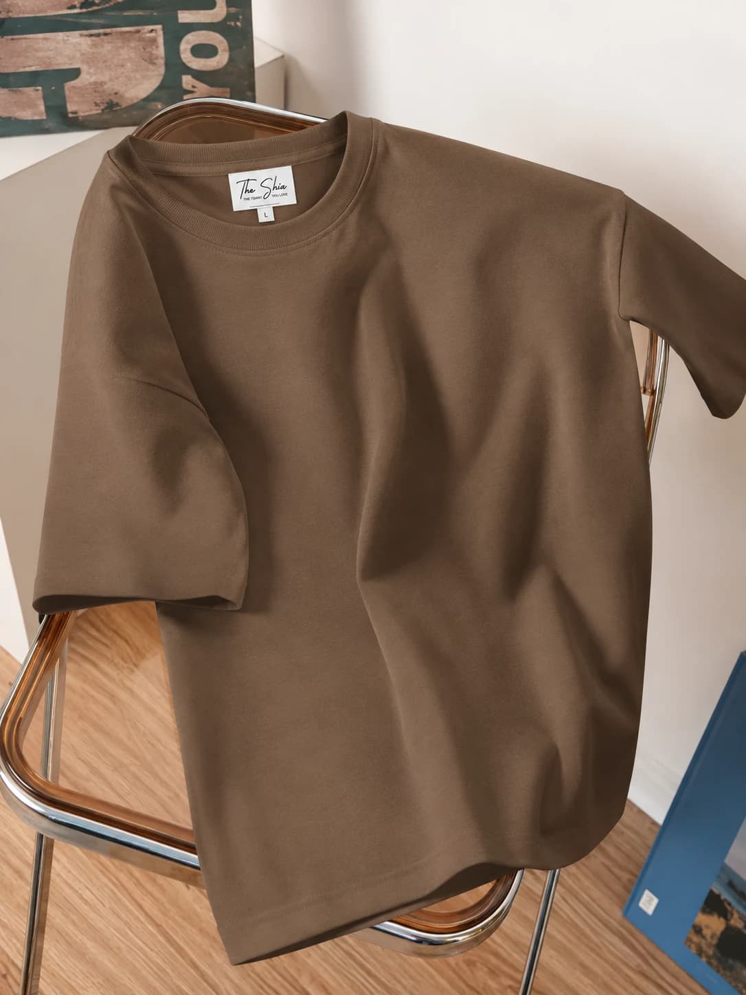 ÁO THUN TRƠN UNISEX FORM SUÔNG NÂU