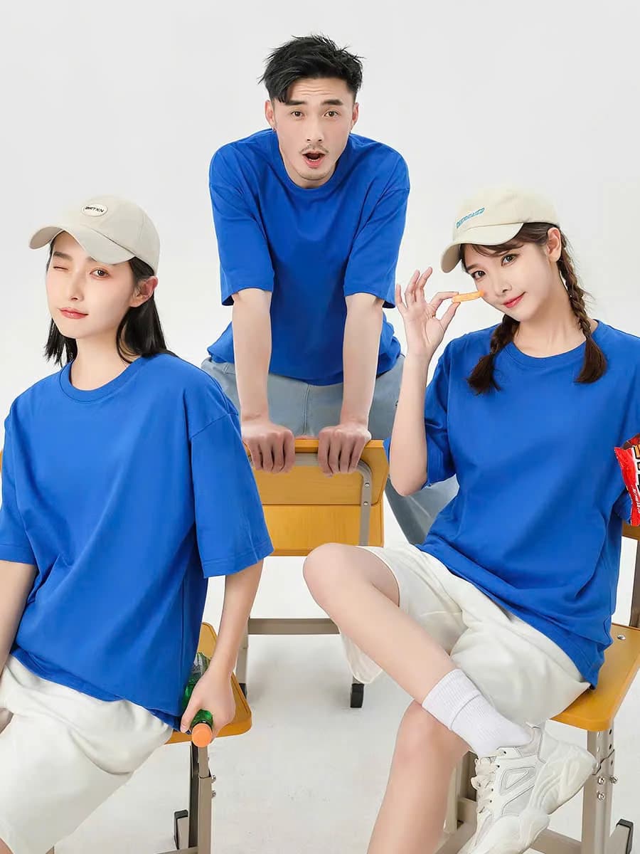 ÁO THUN TRƠN UNISEX FORM SUÔNG XANH YA