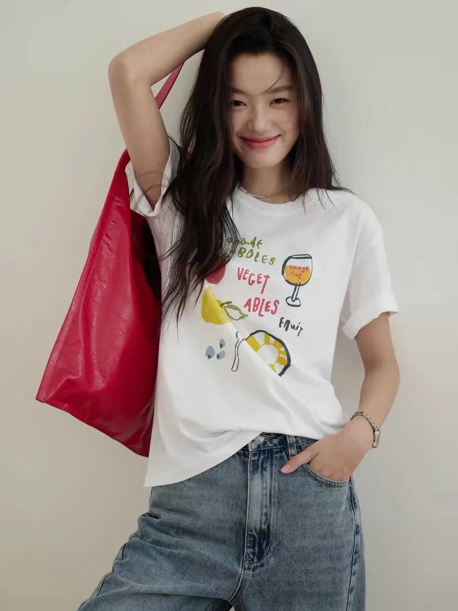 Áo thun nữ Fruit & Veggie Print