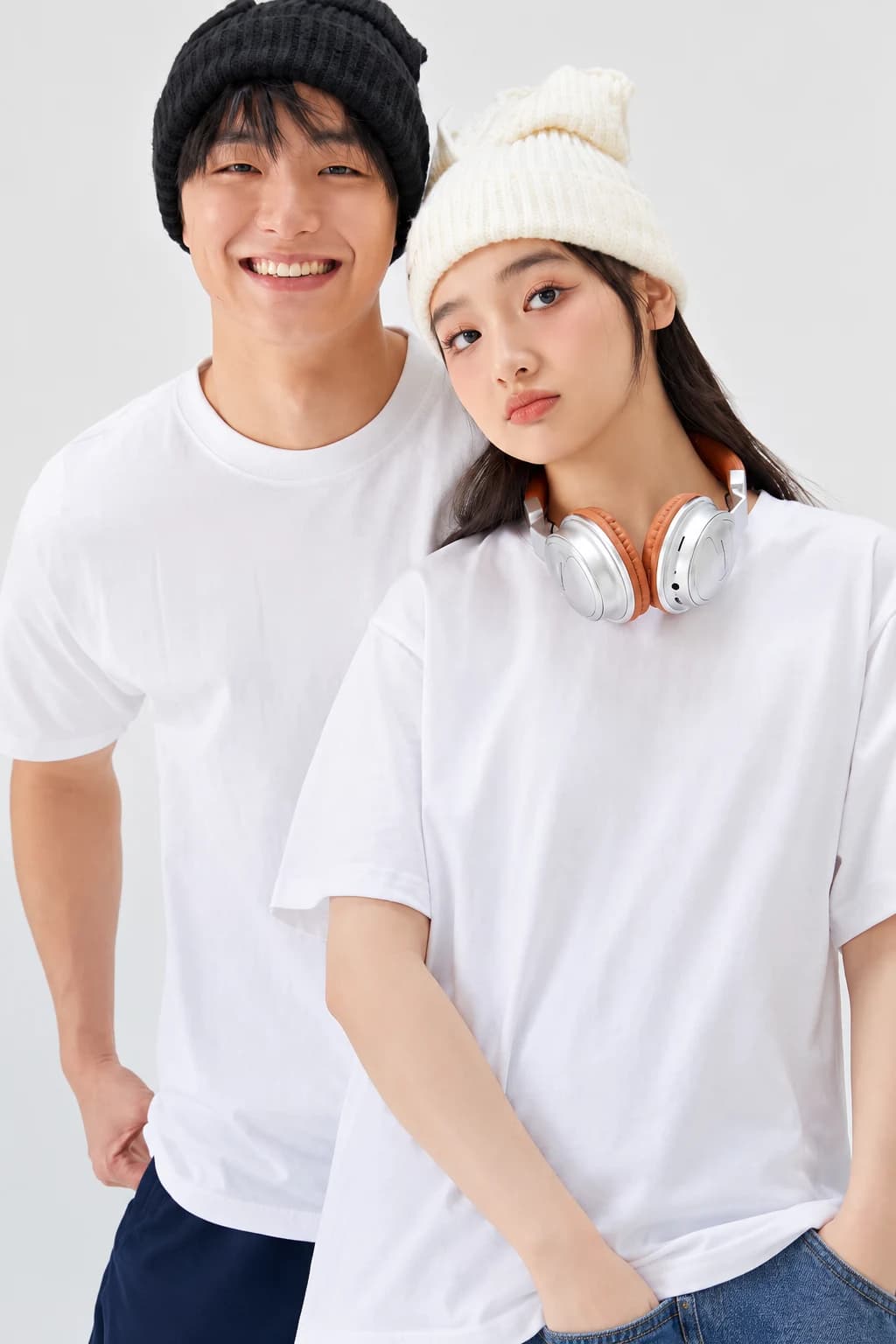 ÁO THUN TRƠN UNISEX FORM SUÔNG TRẮNG