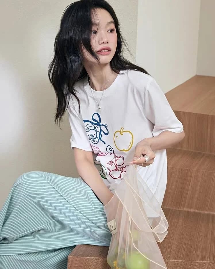 Áo thun nữ hình trái cây Fruit Doodle