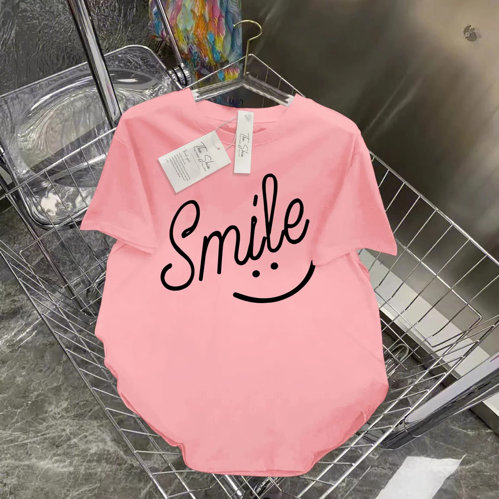 ÁO THUN SUÔNG HỌA TIẾT Smile