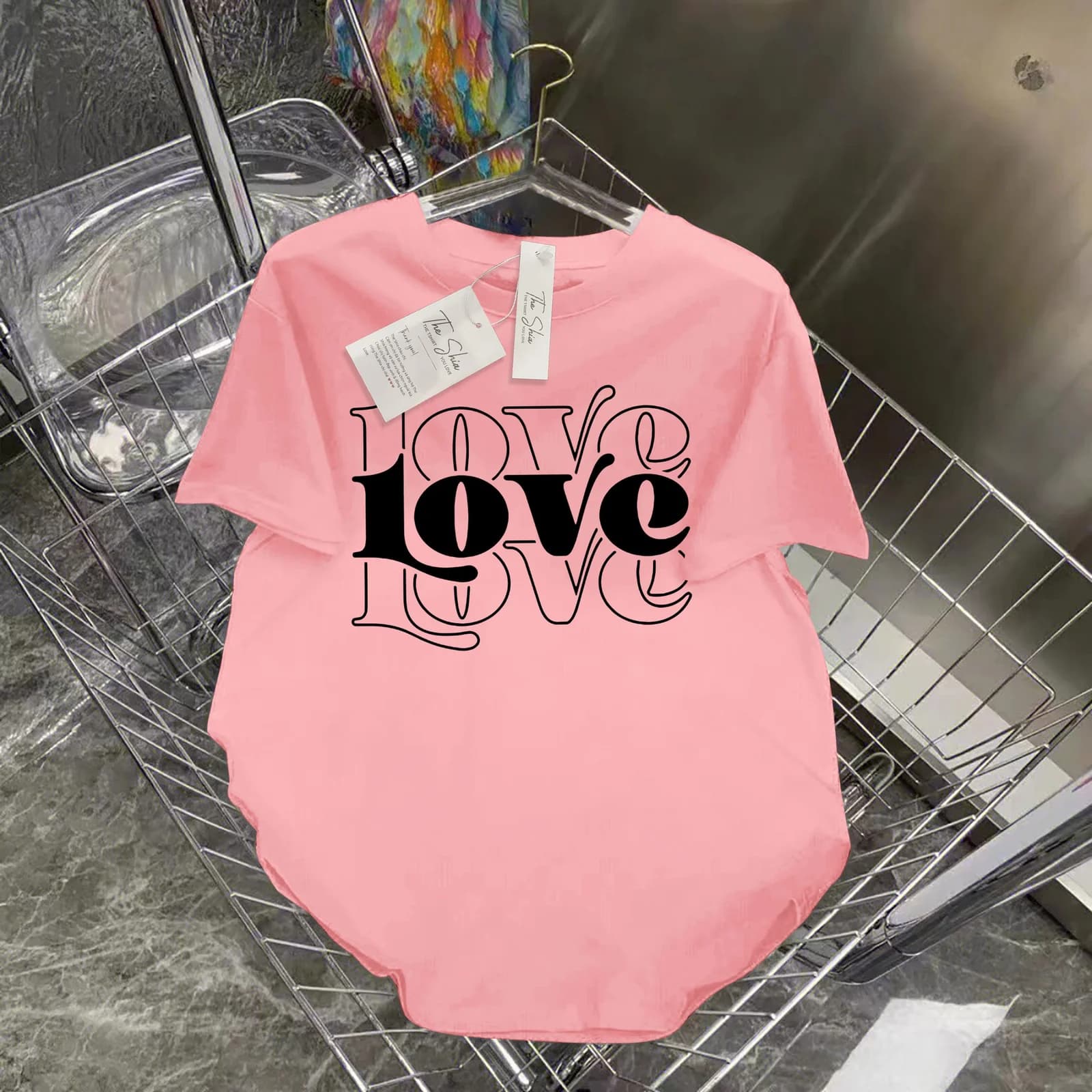 ÁO THUN SUÔNG HỌA TIẾT LOVE