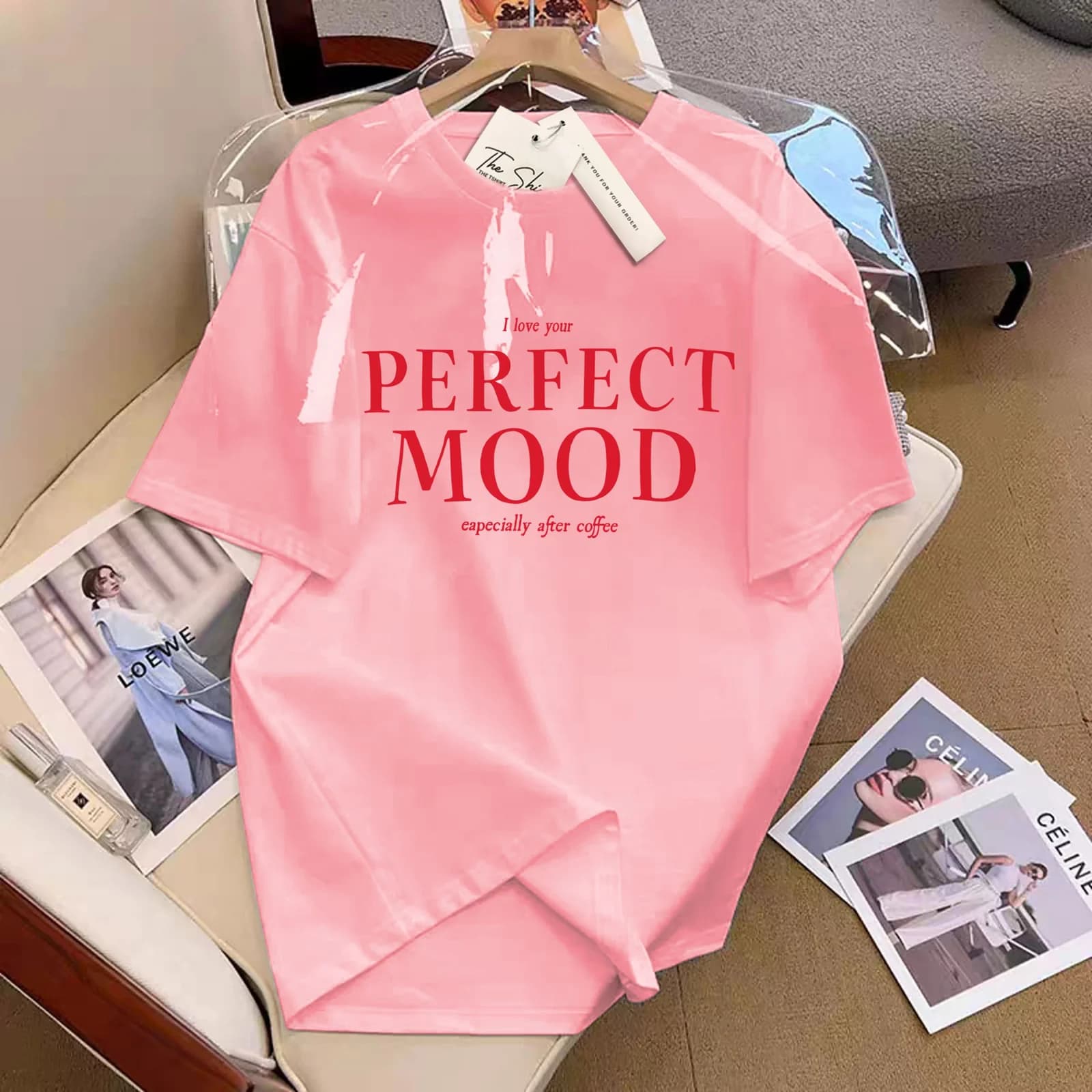 ÁO THUN HỌA TIẾT CHỮ PERFECT MOOD